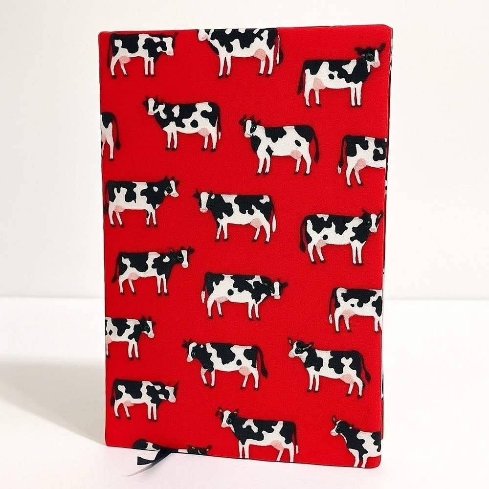 Journal cover cows print cotton book cover 7 1/4”x5 1/4”
